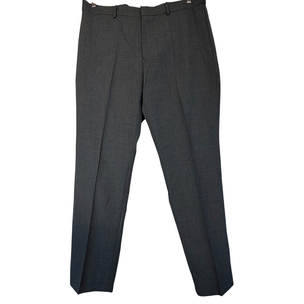 NWT Louis Martin‎ Dress Pants Mens 38x32 Grey Flat Front Suit Trousers Slacks